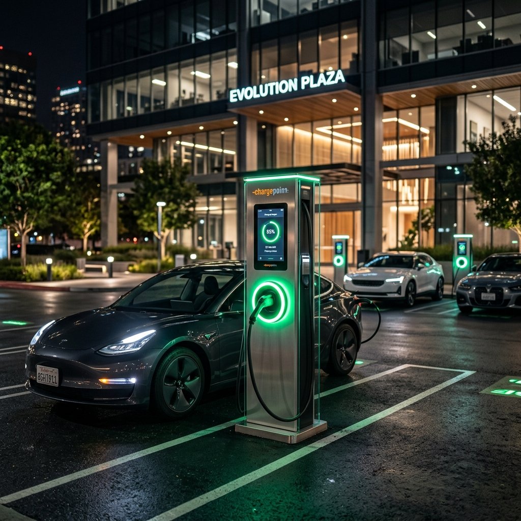 Modern EV Charger at a property